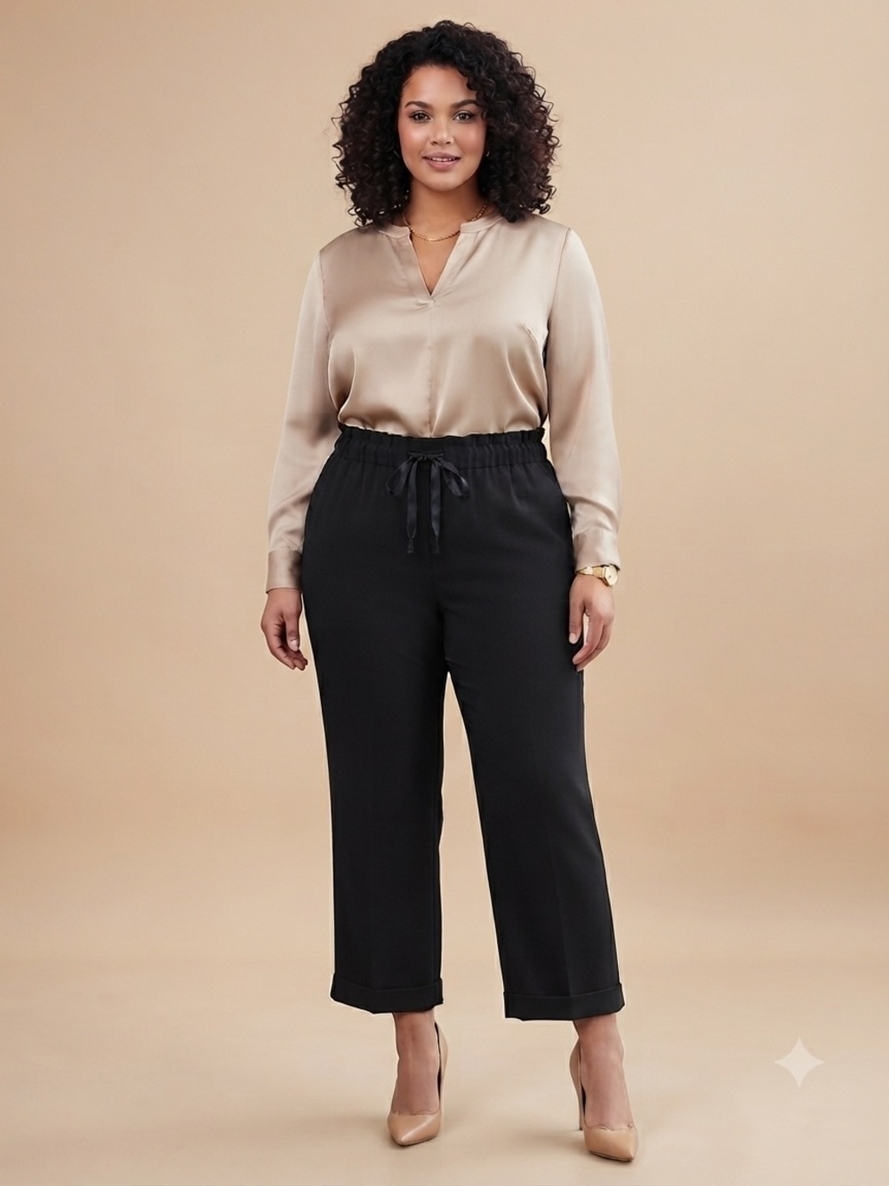 Lane Bryant Drawstring Elastic waist Cuff Hem Trousers Size 18/20